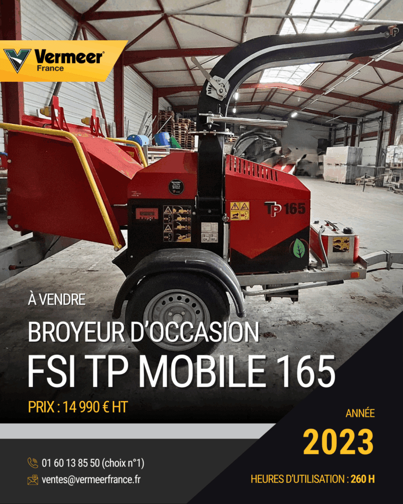 Broyeur d’occasion FSI TP Mobile 165 (2023). Vendu par Vermeer France.